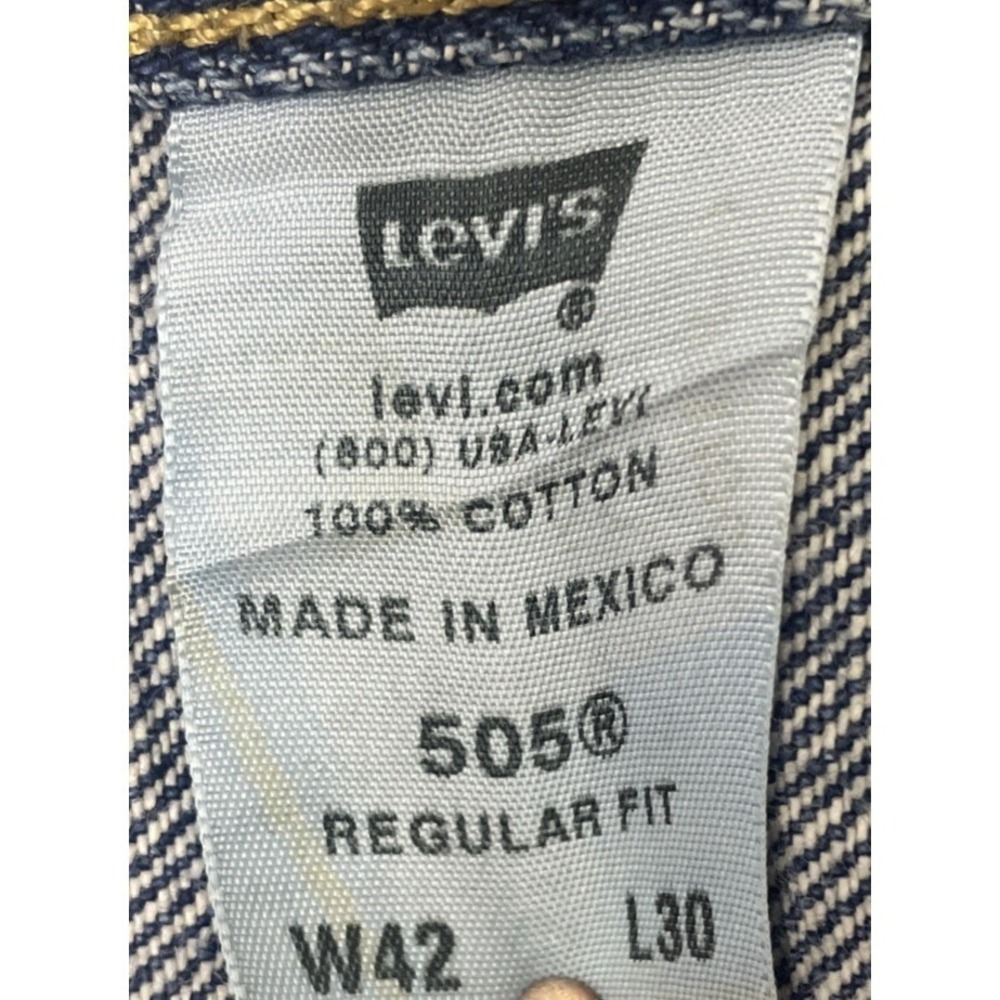 Levi's 505 Regular Fit Jeans Mens 42x30 Blue Good Straight Leg Denim 005050216 - Picture 4 of 5